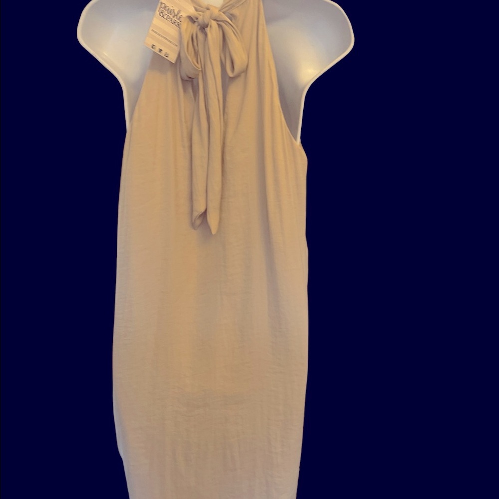 Boutique Cream color sleeveless silk blend dress size medium NWT - Picture 2 of 8